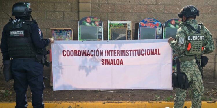 Grupo Interinstitucional asegura cinco máquinas tragamonedas en Costa Rica, Culiacán