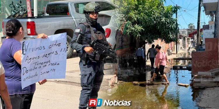 Vecinos bloquean la avenida Gabriel Leyva por colapso de aguas negras y falta de mantenimiento