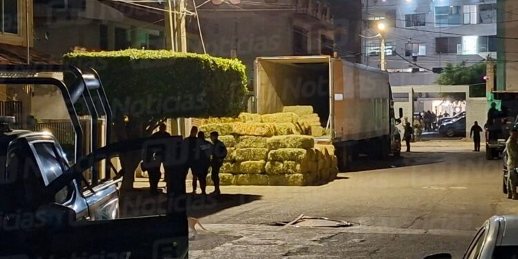 Aseguran tráiler con arsenal oculto entre pacas de alfalfa en Mazatlán