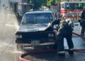 Camioneta se incendia en vialidad de Culiacán y provoca congestionamiento