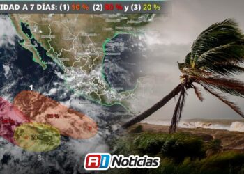 Zona de baja presión alcanza 80% de potencial ciclónico