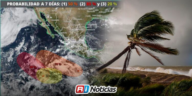 Zona de baja presión alcanza 80% de potencial ciclónico