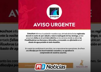 Fallas eléctricas reducen el suministro de agua potable en Mazatlán
