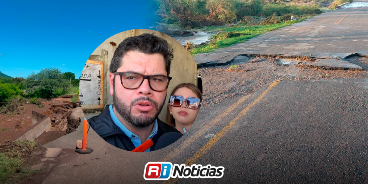 Destinan 35 millones de pesos para reparar carreteras dañadas por lluvias en Sinaloa