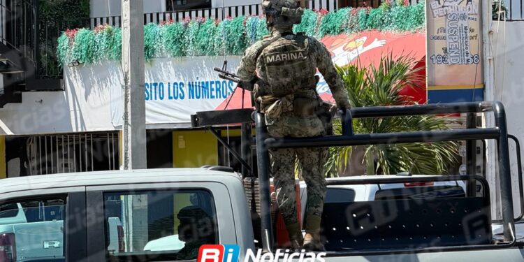 Marina y FGE realizan operativo en expendio de Mazatlán; no reportan detenidos