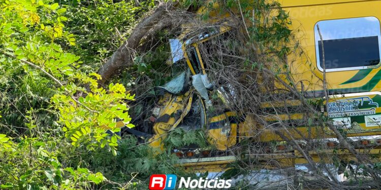 Vuelca tráiler en el Libramiento Mazatlán-Culiacán; conductor resulta lesionado