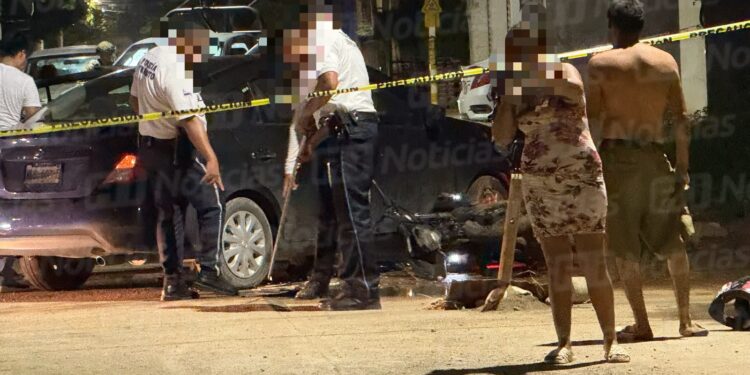 Motociclista resulta lesionado tras accidente en la colonia Felicidad en Mazatlán