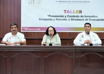 Con simulacro, clausuran taller de prevención y combate de incendios en el Congreso del Estado