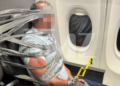 Pasajero causa disturbios en vuelo y termina inmovilizado con cinta adhesiva