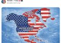 Trump publica mapa donde México aparece bajo la bandera de Estados Unidos