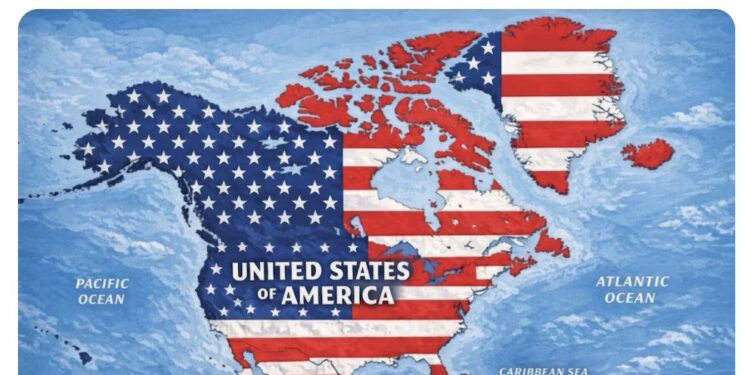 Trump publica mapa donde México aparece bajo la bandera de Estados Unidos