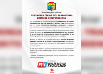 Escuinapa sí realizará el Grito de Independencia este 15 de septiembre