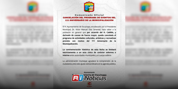 Escuinapa suspende festejos por su 111 aniversario y reduce celebración a acto cívico