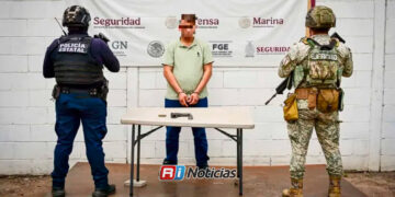 Detienen a hombre armado durante operativo en el Centro de Culiacán