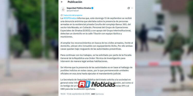 Resguardan dos viviendas con presunto equipo ilícito en Banús 360, Culiacán