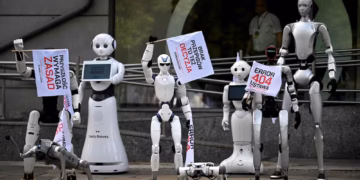 En Polonia, hasta los robots protestan contra la IA