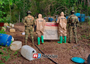 Inhabilitan laboratorio clandestino en Sinaloa; aseguran 750 kilos de aparente metanfetamina