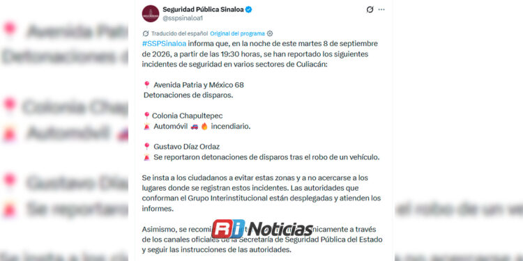 Reportan balaceras, vehículo incendiado y robo de automóvil en distintos sectores de Culiacán