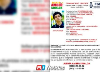 Buscan a Joshua Simón, adolescente de 15 años desaparecido en Pradera Dorada VI, en Mazatlán