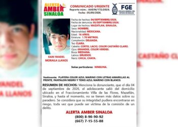 Activan Alerta Amber por desaparición de Eain Yandel, joven de 16 años desaparecido en Mazatlán