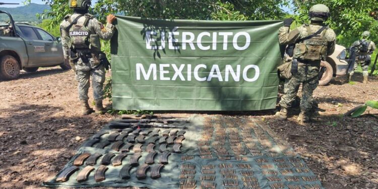 Ejército asegura armas y municiones en campamento abandonado en Concordia