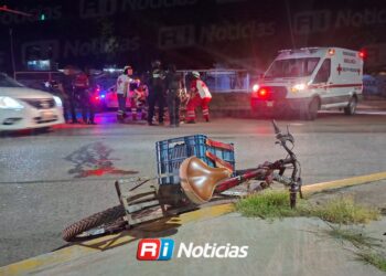 Ciclista resulta herido tras ser embestido por un vehículo en Mazatlán