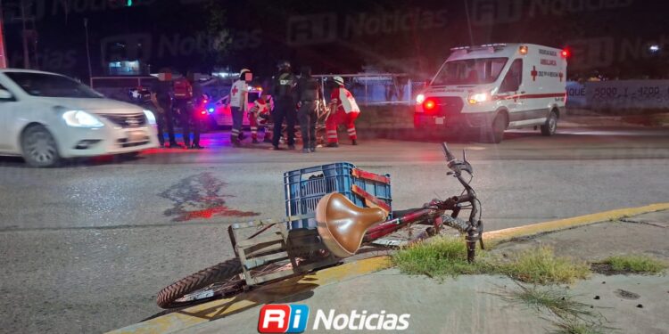 Ciclista resulta herido tras ser embestido por un vehículo en Mazatlán
