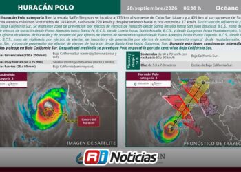 Huracán Polo mantiene su fuerza y avanza hacia Baja California Sur; prevén lluvias torrenciales para este lunes