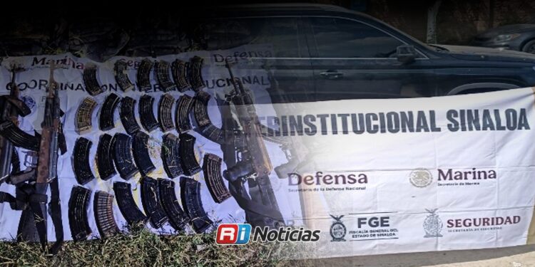Operativo en Sinaloa deja armas, explosivos y más de 20 mil cartuchos asegurados