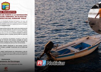 Cierran puerto a navegación menor y restringen playas en Escuinapa por efectos de “Polo”