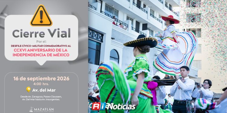 Habrá cierre de vialidades en Mazatlán por desfile cívico-militar