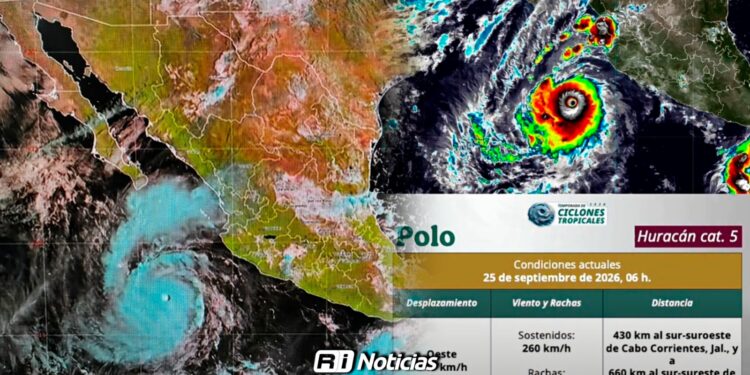 Polo volvió a ser categoría 5 y mantiene en alerta a estados del Pacífico