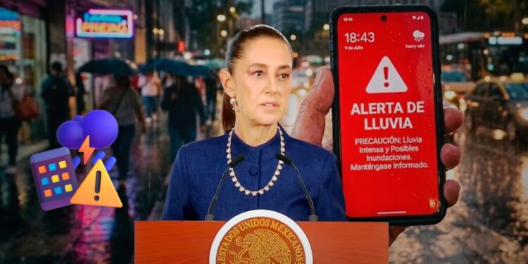 Sheinbaum anuncia alerta de tormentas para celulares en octubre