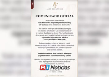 Alex Fernández es hospitalizado y cancela presentación en Culiacán por El Grito