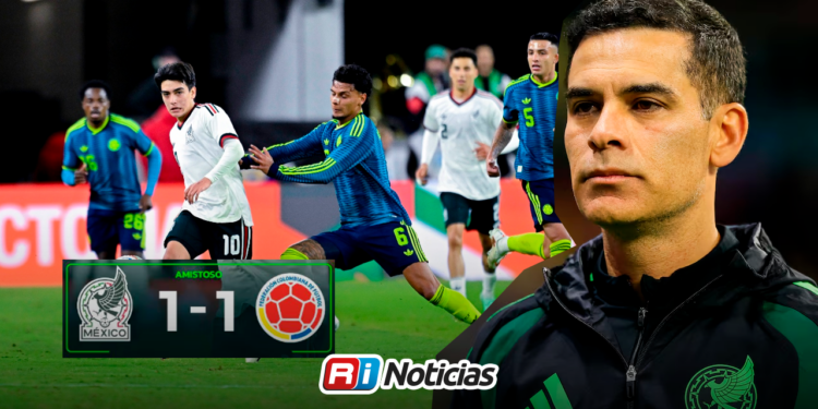 México empata con Colombia en debut de Rafa Márquez