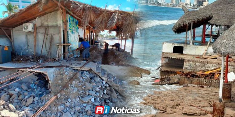 Mazatlán se compromete a apoyar a palaperos y pescadores afectados por altas marejadas