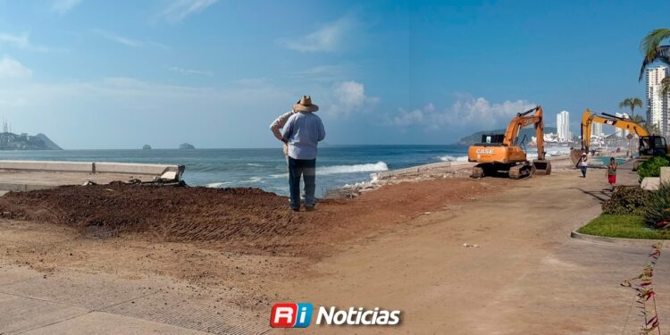 Refuerzan contención en el malecón de Mazatlán tras colapso; preparan rehabilitación
