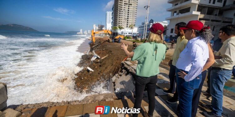 Priorizarán rehabilitación del Malecón de Mazatlán tras daños por alto oleaje
