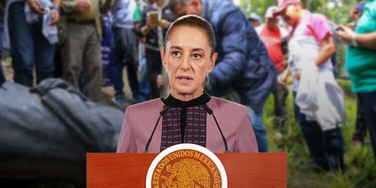 Sheinbaum condena decapitación de estatua de Felipe Calderón