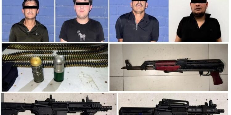 Detiene a cuatro civiles con arsenal y presunto fentanilo en Culiacán
