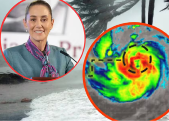 Sheinbaum alerta por huracán Trudy: Cinco estados del Pacífico tendrán lluvias intensas y oleaje de hasta 7 metros