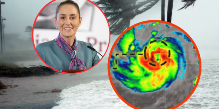 Sheinbaum alerta por huracán Trudy: Cinco estados del Pacífico tendrán lluvias intensas y oleaje de hasta 7 metros