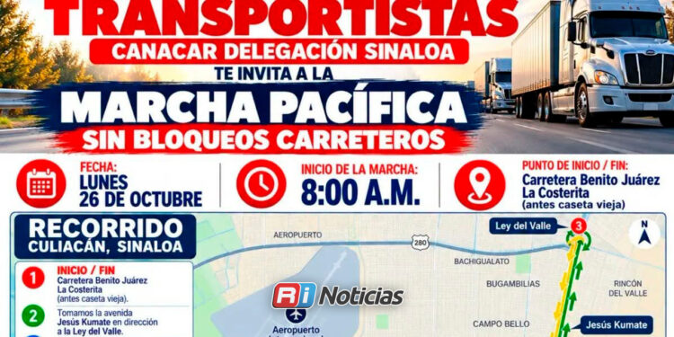 Transportistas marcharán en Culiacán este lunes; prevén circulación lenta en La Costerita y Jesús Kumate