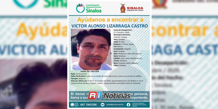 Emite Fiscalía ficha de búsqueda por hombre privado de la libertad en sushi de Culiacán