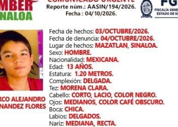 Buscan a Marco Alejandro de 13 años reportado como desaparecido en Mazatlán