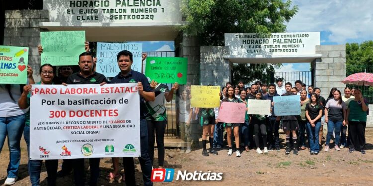 Sin luz desde agosto y sin certeza laboral: Docentes de Telebachillerato en Ejido Tablón No. 1 exigen apoyo