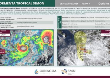 Simon mantiene fuerza de tormenta tropical y podría convertirse en huracán esta noche