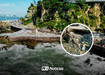 Se amplía socavón en Olas Altas del malecón de Mazatlán