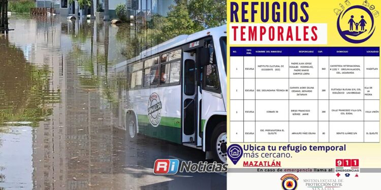Alianza de Camiones dispone de 40 unidades para evacuar a familias ante posibles inundaciones en Mazatlán