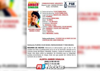 Buscan a Antonio Joshua Ibarra Flores, joven de 16 años desaparecido en Mazatlán